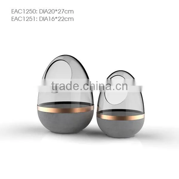 Hot Concrete Plant Pot With Glass Cover photo-2