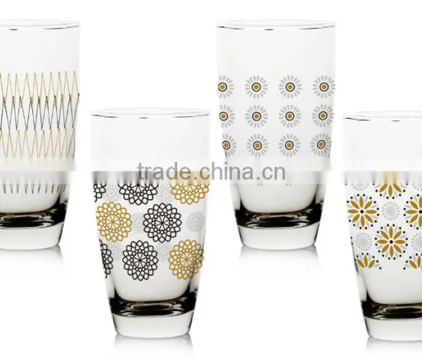 12oz 15oz Pure Gold Printing Holiday Drinking Glass Cup Water Glass Cup Beer Glass Mug Glass Tumbler photo-2