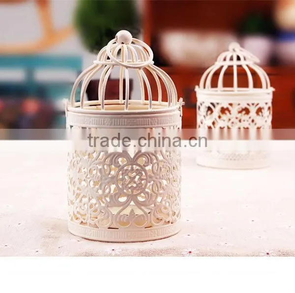 2016 Popular Metal Hollow Out Candle Holder White Metal Lantern Christmas Home Decoration Candlestick Hollow Candle Holders photo-4