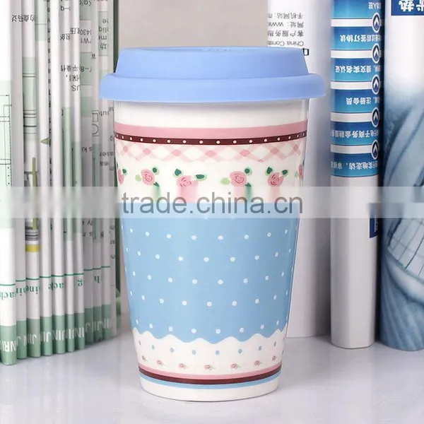 New Design Hot Selling Ceramic Mug With Silicone Lids and Sleeves With Customized Printing photo-3