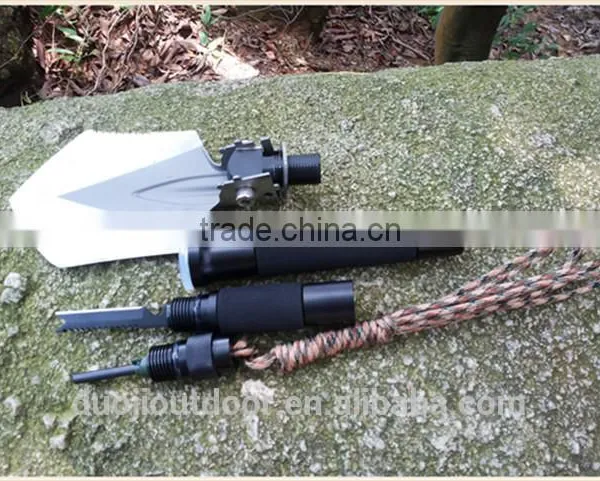 Durable Multi-use Outdoor Camping Accessories With Shovel Hoe Tactical Knife Fire Flint photo-3