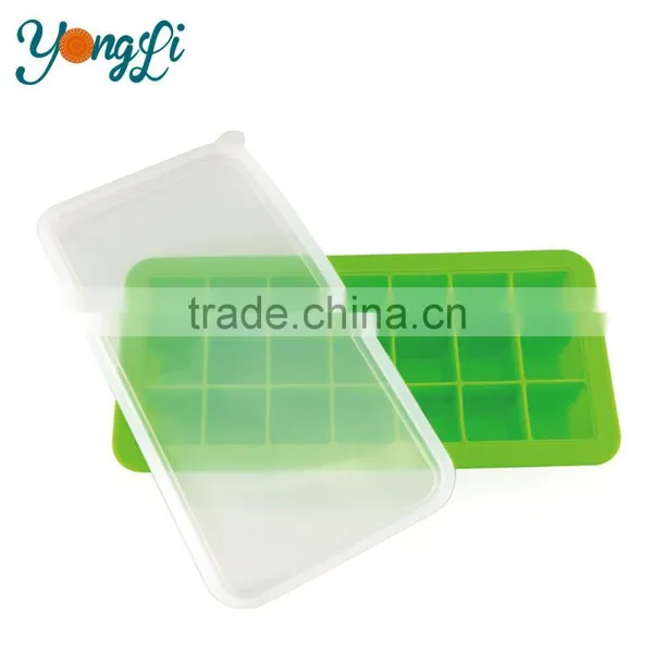Wholesale Fresh Baby Ice Food Tray With Lid 21 Silicone Ice Cube photo-5