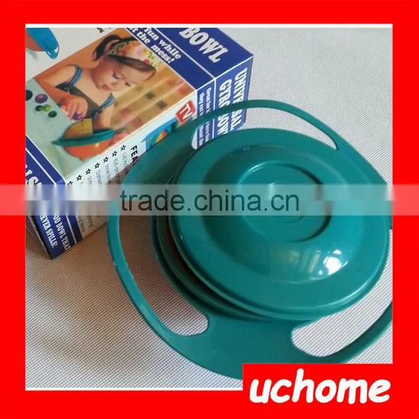 UCHOME High Quality 360 Degrees Rotating Bowl Kids Universal Gyro Plastic UFO Style Baby Bowl photo-4