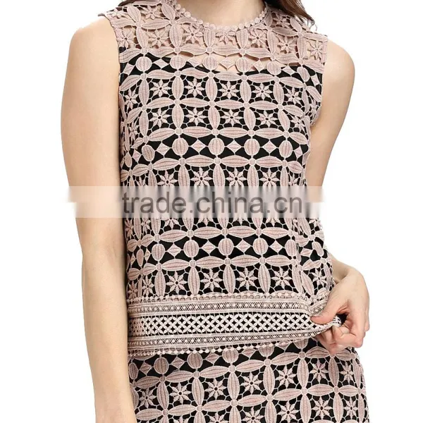 Domin Fashion Lady Lace Blouse & Top 2pcs Set photo-2