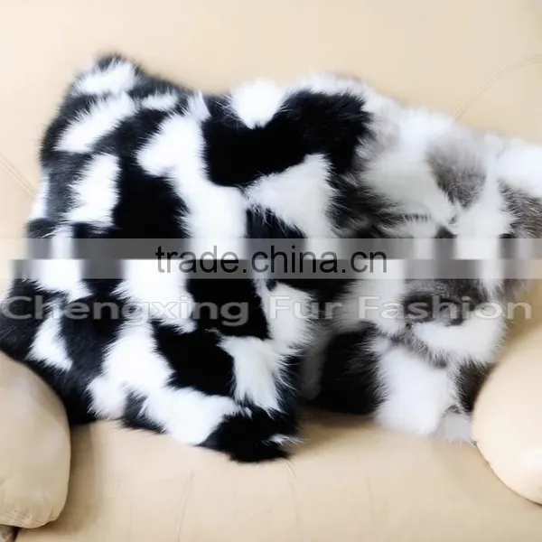 CX-D-33 Genuine Fox Fur Floor Cushion Covers/ Pillow Case photo-3