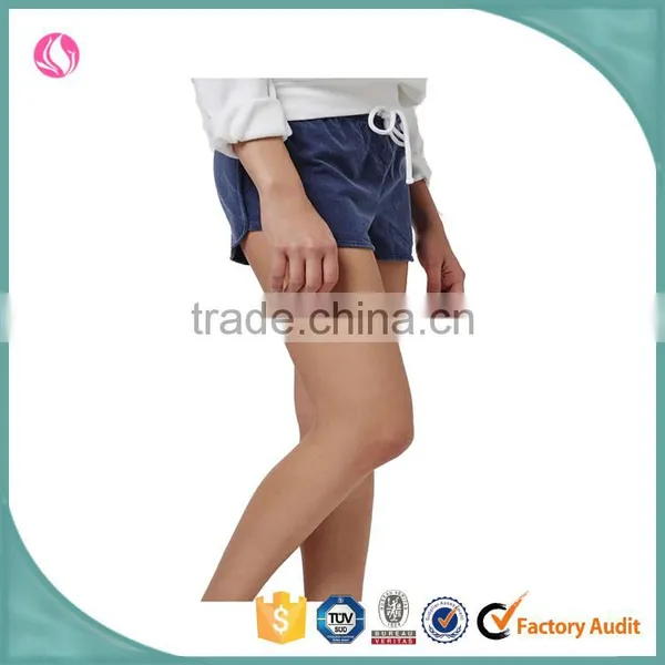 Women Washed Tied Front Cotton Sports Runner Shorts, Casual Gym Shorts, Workout Shorts photo-3