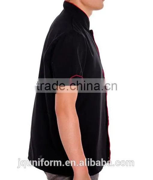 Guangzhou Uniforms Manufacturer New Design Black Cotton Fabric Unisex Chef Cook Uniform Kitchener Uniforms photo-4