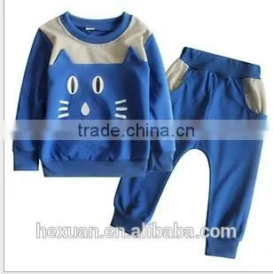 In Stock 2014 Autumn New Long Sleeve Baby Boys Clothes Fashion Velvet Children Clothing Girl 2 Pcs Sets photo-2