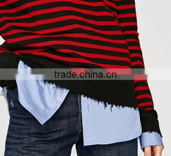 2017 Men Creative Youthful Pullover Stripe Woollen Sweaters for Custom Wholesale photo-6