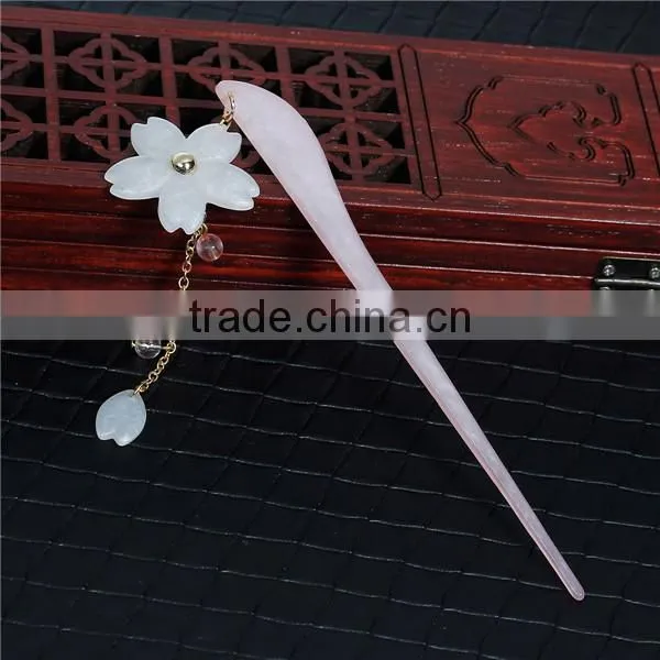 New Fashion Pink White & Red Flower 13.8cm Resin Wedding Hairpins photo-2
