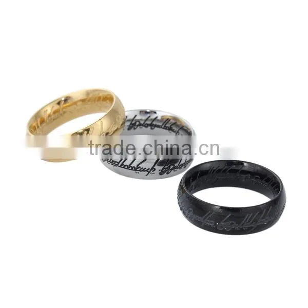 Titanium Steel Unadjustable Rings Antique Silver Message photo-2