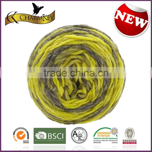 Charmkey Mixed Color Wool Bamboo Baby Yarn Melange Yarn Scarf Knitting Yarn photo-2