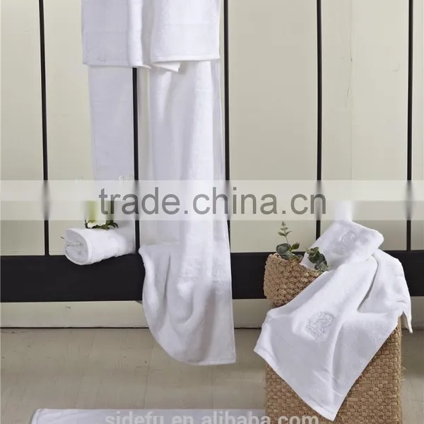 Customized Hotel Supplies White Jacquard Cotton Bath Towels Manufacture photo-3