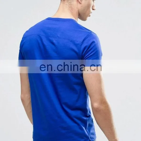 Blue Color Men Jersey Button Tshirts With Pocket photo-2