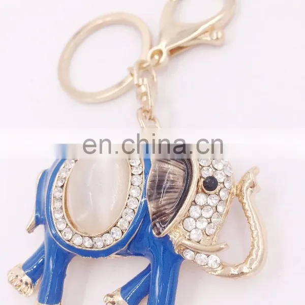 Popular Auspicious Color Elephant Charm Pendant Purse Bag Car Key Ring Chain photo-6