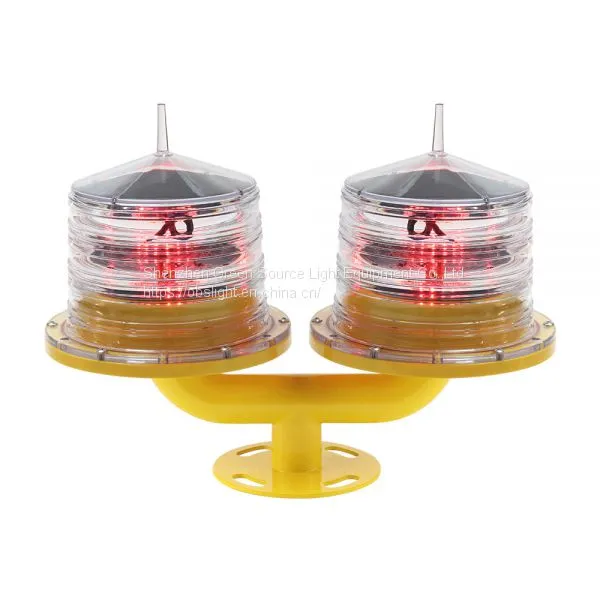 Flash in Turns, Red Color,Low Intensity Dual Solar Obstruction Lights / Obstruction Light for Towers, Buildings photo-3