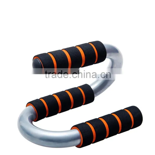 Home Fitness Equipment S-shaped Push Up Stand Push Up Bar Orange Color