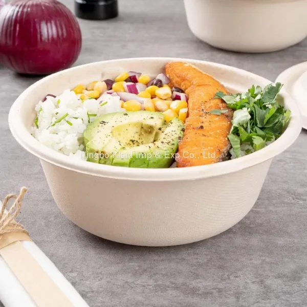 24oz 100% Biodegradable Compostable Disposable Bagasse Sugarcane Round Bowl (400/CS) photo-3