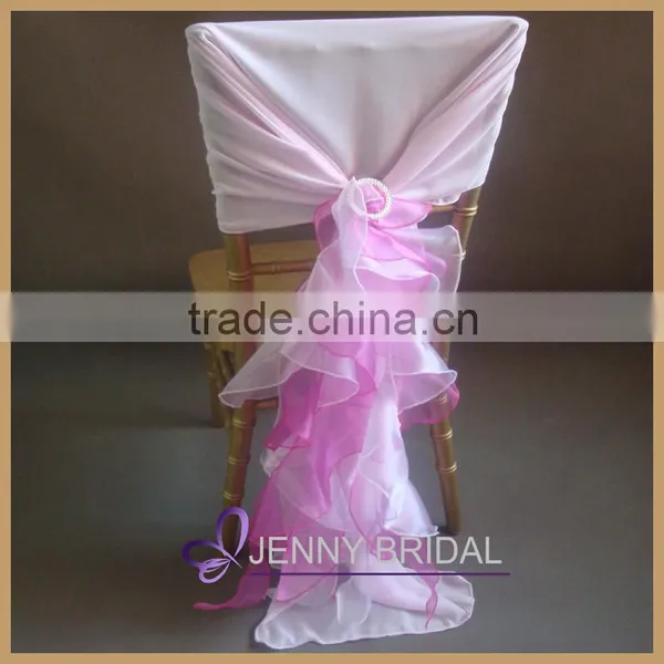 C003AL Fancy White and Violet Chiffon Organza Chiavari Chair Covers for Weddings photo-5