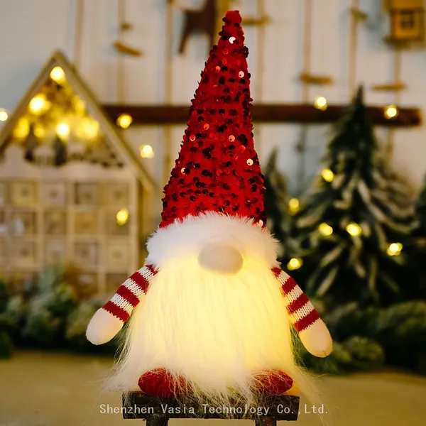 Plush Christmas Gnomes With LED - Swedish Tomte Faceless Dolls for Xmas Home Party Decor Wholesale photo-4