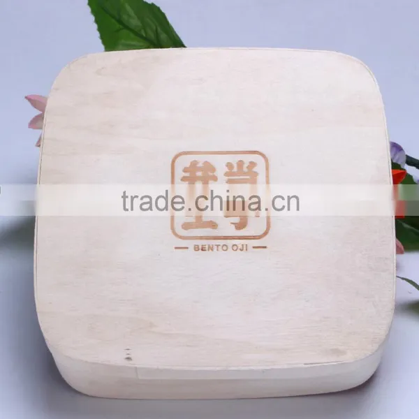 2016 Wholesale Poplar Bark Green Safety Soft Wood Food Box Fast Food Box photo-6