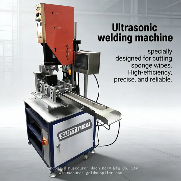 Automatic ultrasonic welding machine for making sponge