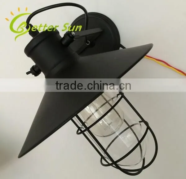 Industrial Style Vintage Outdoor Glass Cage Modern Wall Light Quality Choice photo-4