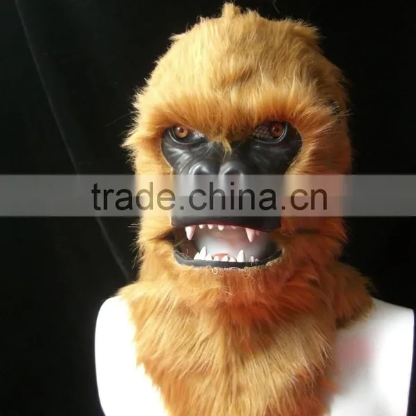 Factory Wholesale Unpainted DIY Craft Product Brown Chimpanzee Animal Mask to Kids photo-2