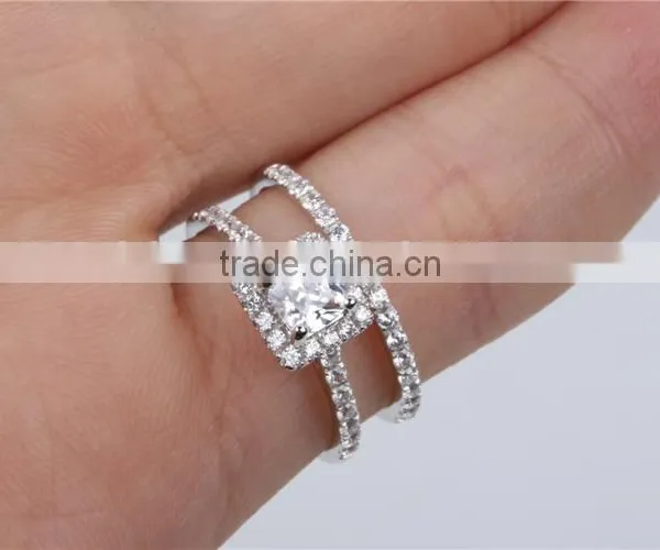 High Quality Fashion Lady's 14k Ring Set Wedding Jewelry AAAAA CZ photo-3