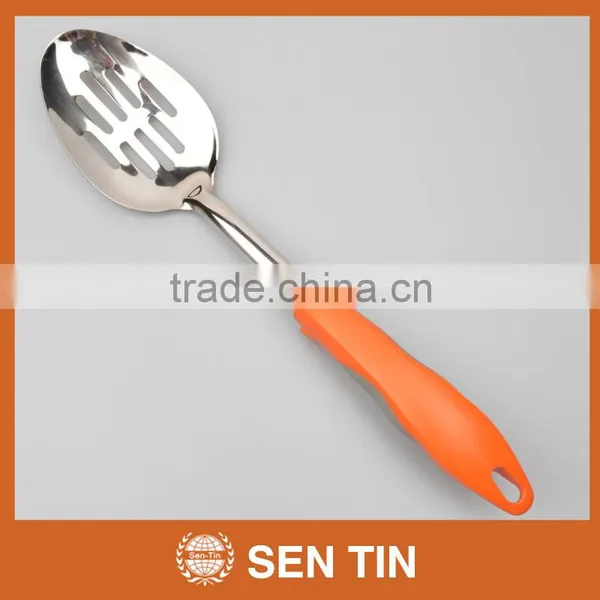 KU-A03TPR Stainless Steel Slotted Spoon With PP & TPR Handle Kitchen Tool photo-2
