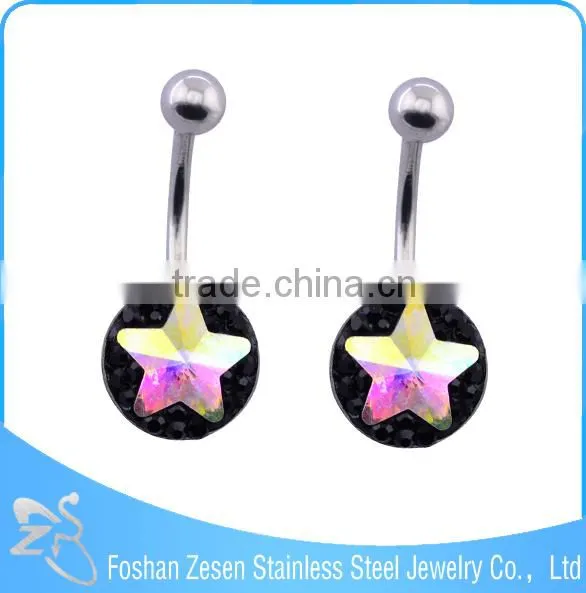 Factory Direct Sale Fashion Clear Crystal Wholesale Surgical Steel Navel Belly Ring photo-4