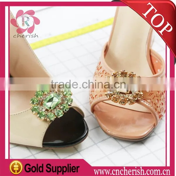 Fashion Green Color Oval Shape Glue on Type Ornaments for Ladies Shoes photo-2