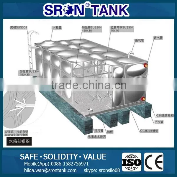 SRON Brand Stainless Steel Water Storage Tank Price for Sale / 304 316 SS Food Grade photo-3