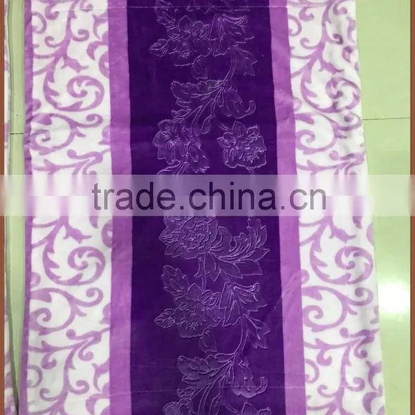 Purple Fluffy and Cozy Embossed Polyester Pillowcase Changshu Factory