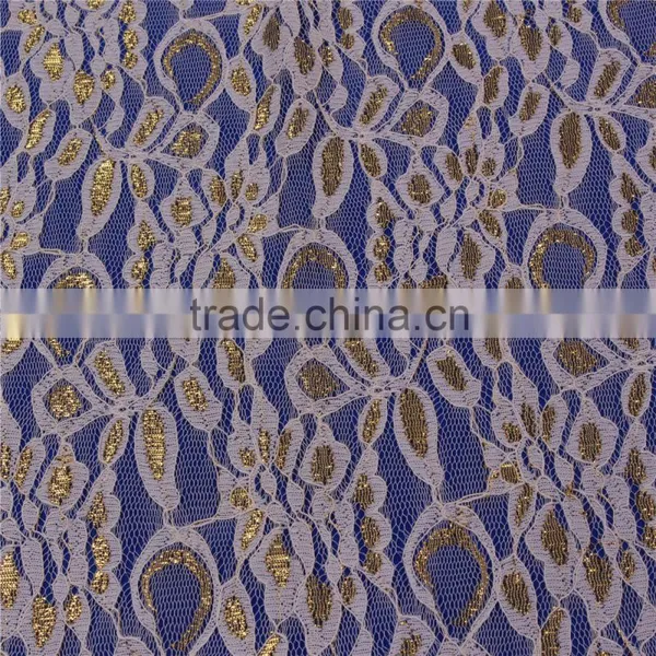 High Quality Indian Metallic Lace Fabric for Ladies Party Evening Dress photo-2