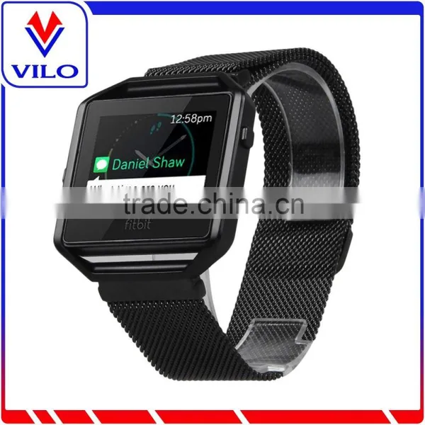 Metal Frame Housing With Magnet Lock Milanese Loop Stainless Steel Bracelet Strap Band for Fitbit Blaze Smart Fitness Watch photo-2