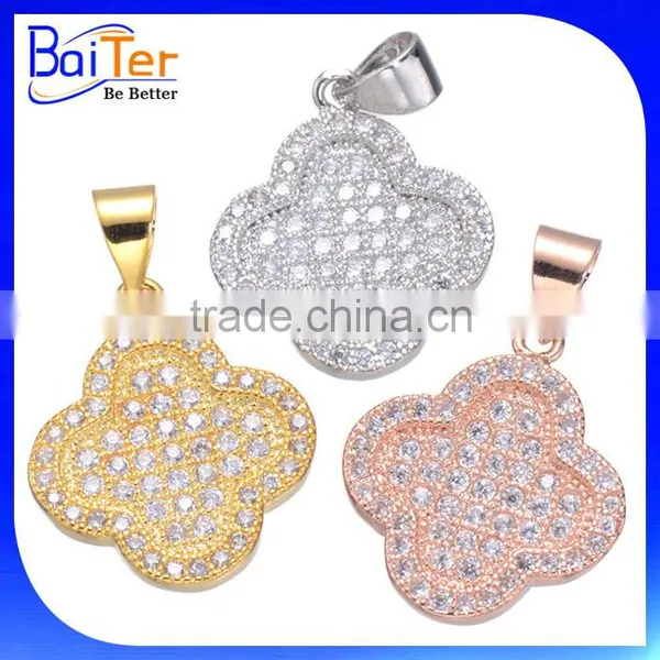 Gold Silver Plated Copper Micro Pave Pendant/CZ Cubic Zircon Key Pendant/Custom 925 Sterling Silver Pendant Jewelry Wholesale Quality Choice photo-5