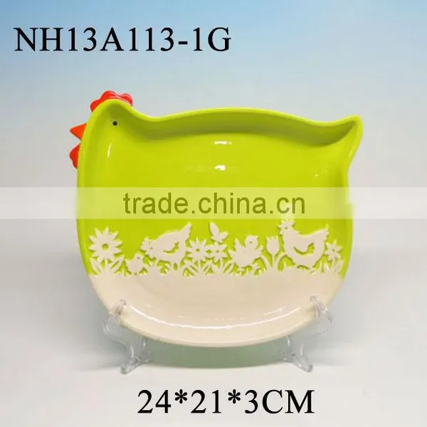 7"ceramic Plate Easter Crafts With Flower Pattern photo-2