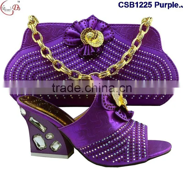 CSB1225 Chowleedee Fasion Latest Fashion Woman Italy Style High Heel Sandal Shoes With Matching Bag photo-3