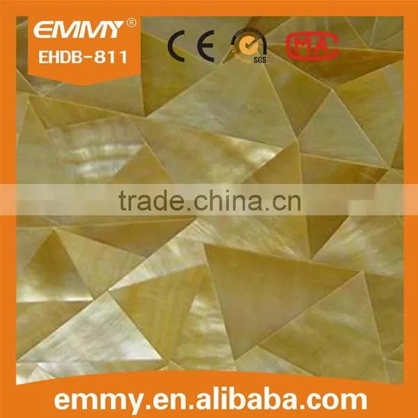 Promotion Crackle Triangle Yellowlip Seashell Mosaic Tile MOP Wall Decorate photo-2