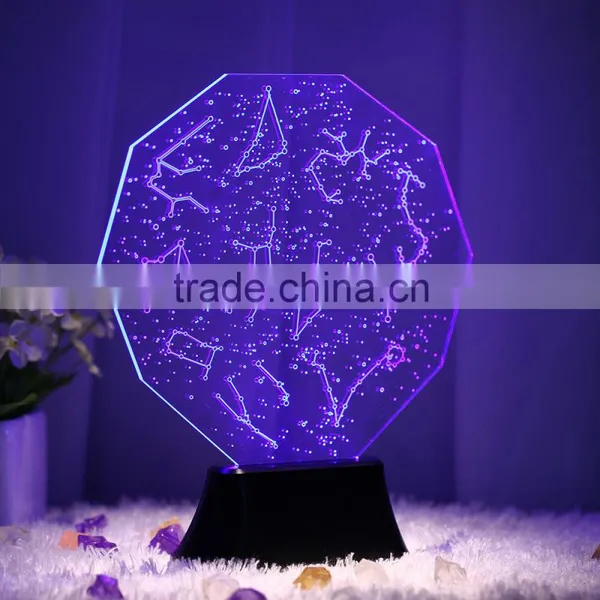 Telesthesia Acrylic + 3d Optical Illusions Led Rectangle Lighted Display Base Multi Color Changing Night Light Lamp photo-2
