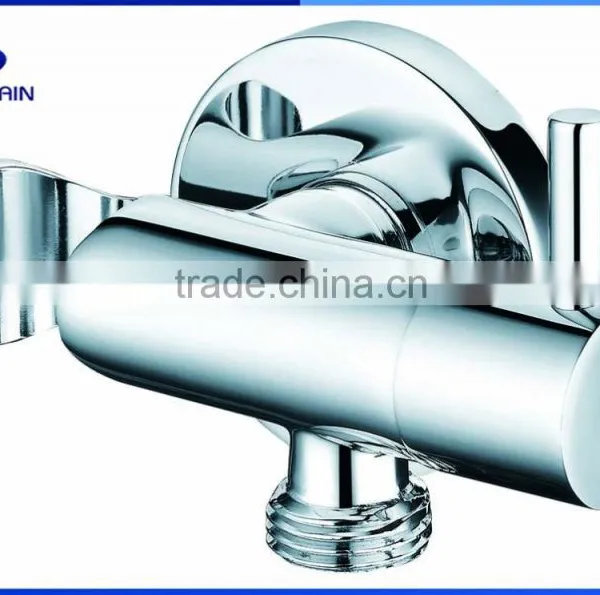 Brass angle valve with holder chrome plating for shattaf