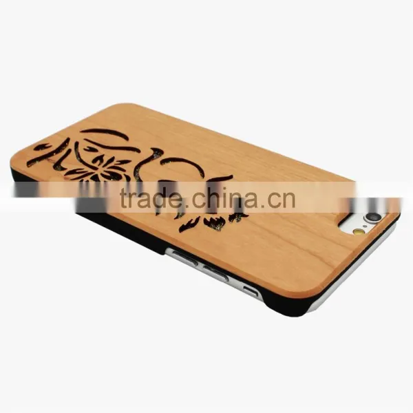 Ocase Hollow Out Blossom Flower PC/TPU + Wood Phone Case for Iphone 6 photo-4