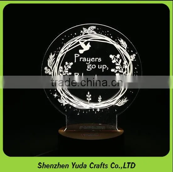 Decorative USB Night Light Custom Logo Engraved Acrylic Lamps photo-4