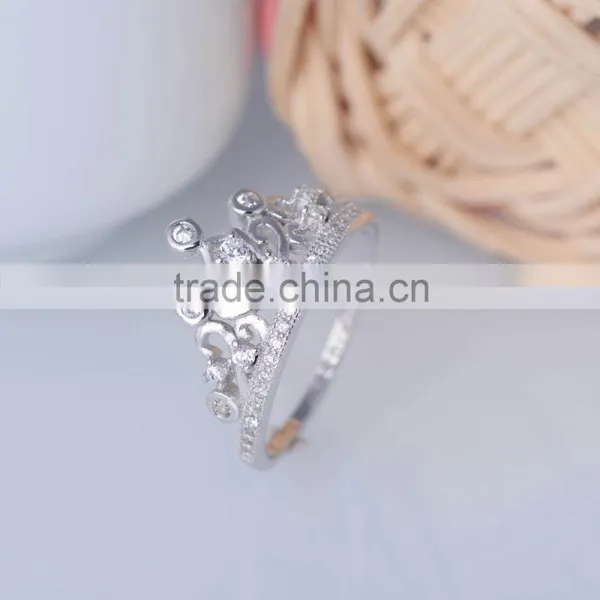 925 Sterling Silver Queen Princess Crown Ring photo-2
