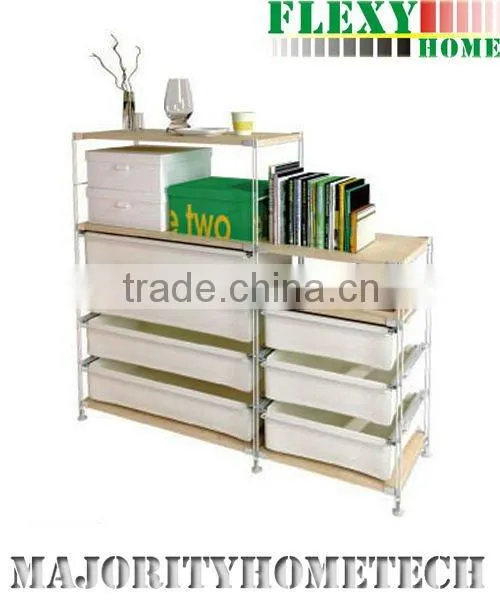 HOT! Fabric and Wood Home Storage Shelf
