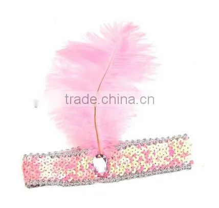 Headband Costume Accessory-3colors Ostrich Feather photo-4
