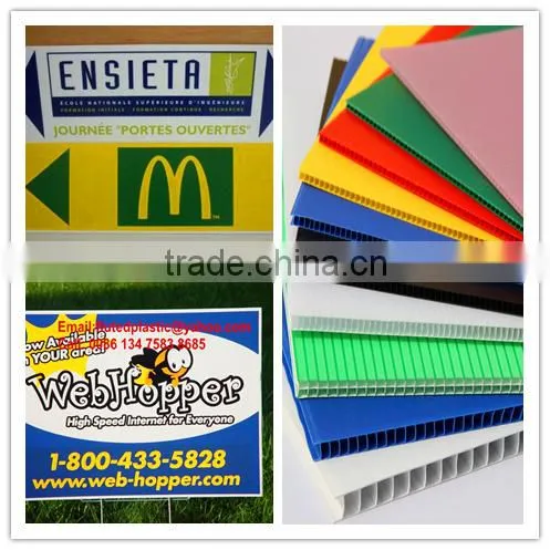 PP corrugated plastic Coroplast sheets for digital printing