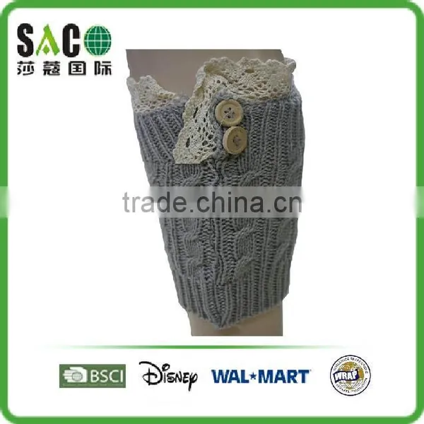 Lace Cuff Cable Pattern With Buttons Legwarmers photo-4