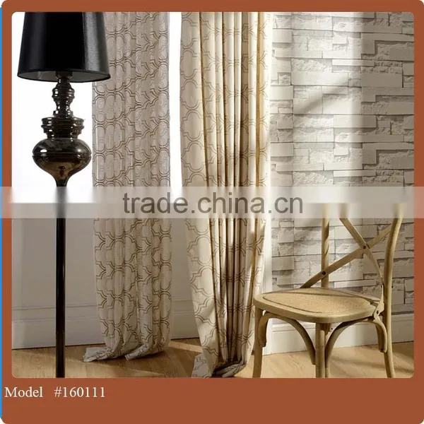 Cottonpoly Embroidery Double Curtain Fabirc